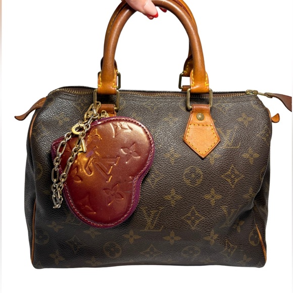 Louis Vuitton Monogram Vernis Heart Coin Purse in Amarante Color